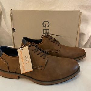 GPX Kenyon dark tan lace up oxfords with memory foam size 8.5M NIB